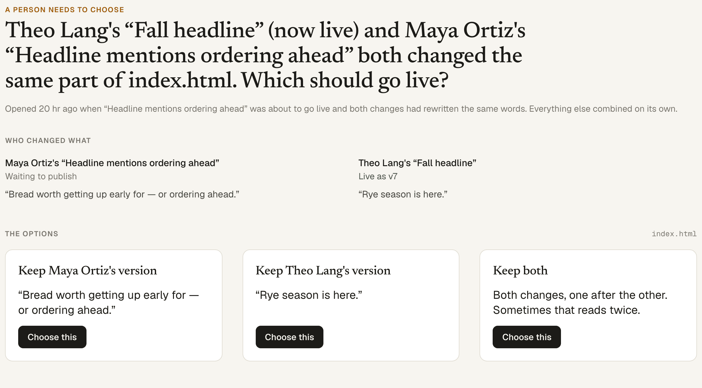 Two headline changes collided. Gaitro shows each way it could go, side by side